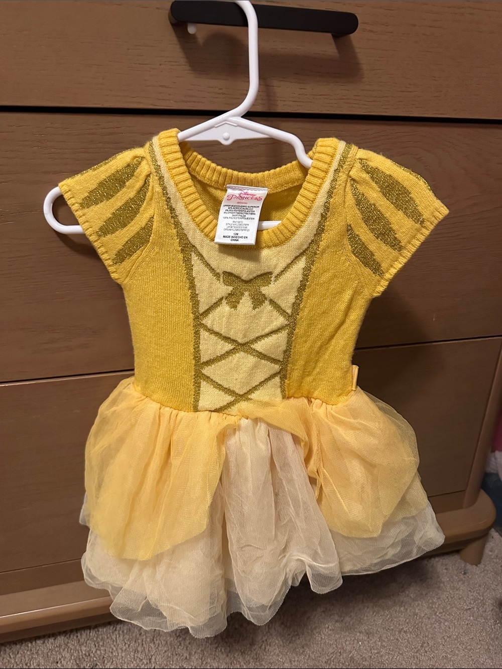Disney Yellow Princess Tulle Dress Costume
